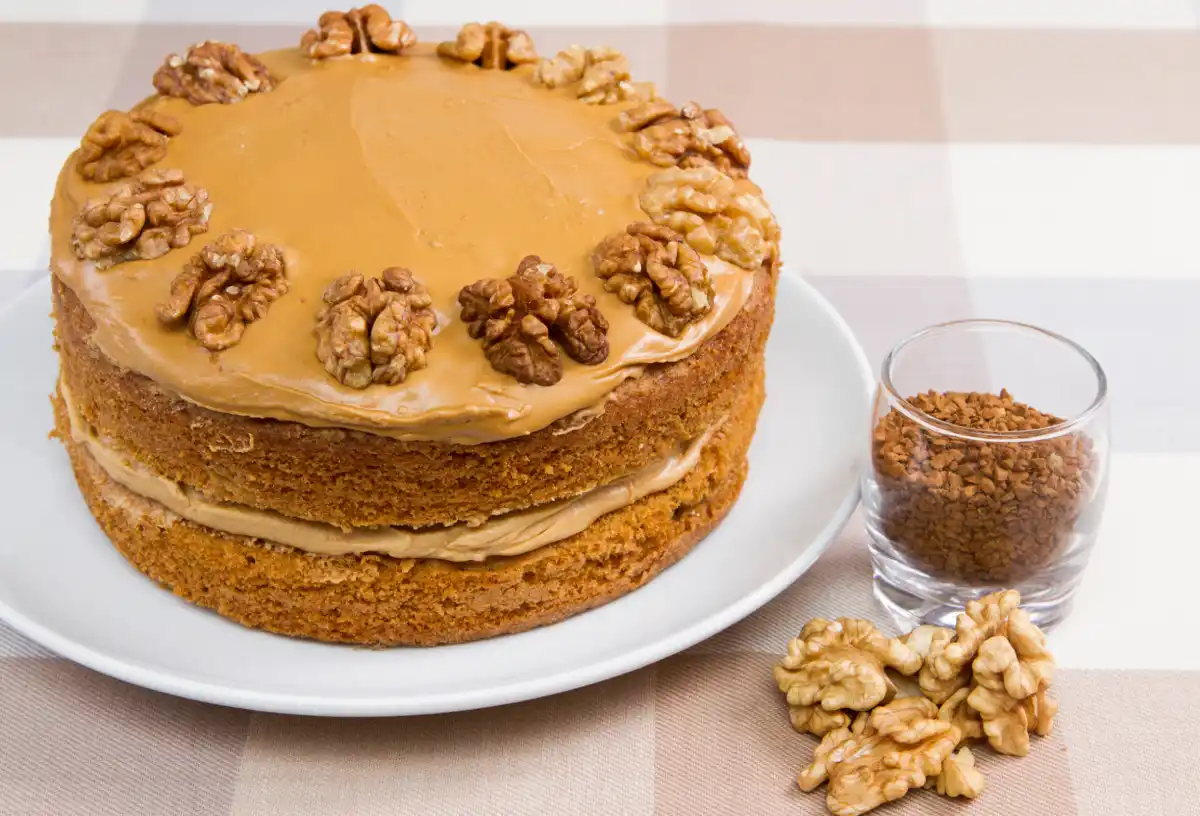 gâteau aux noix et caramel