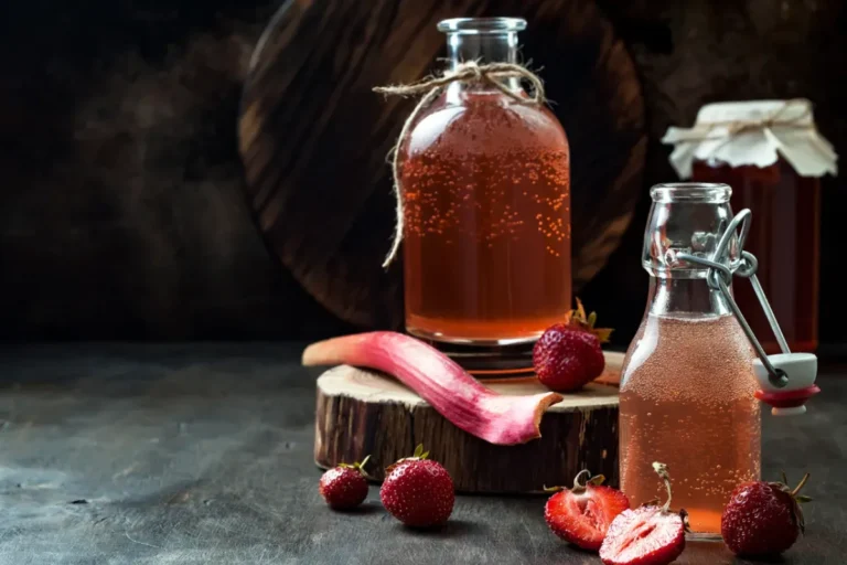 Sirop de rhubarbe et fraise