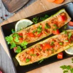 Courgettes farcies au thon et à la tomate